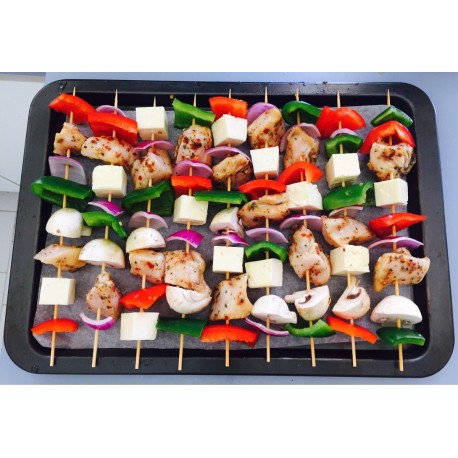 Brocheta grande Pollo Verduras y queso x10