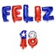 Globos metalizados Feliz 18 x1