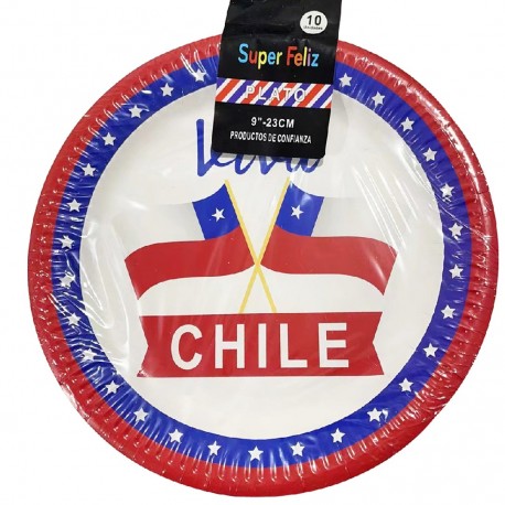 Plato Viva Chile  23 cms x10