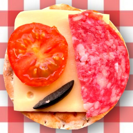 Pizzetas 10cms salame x25